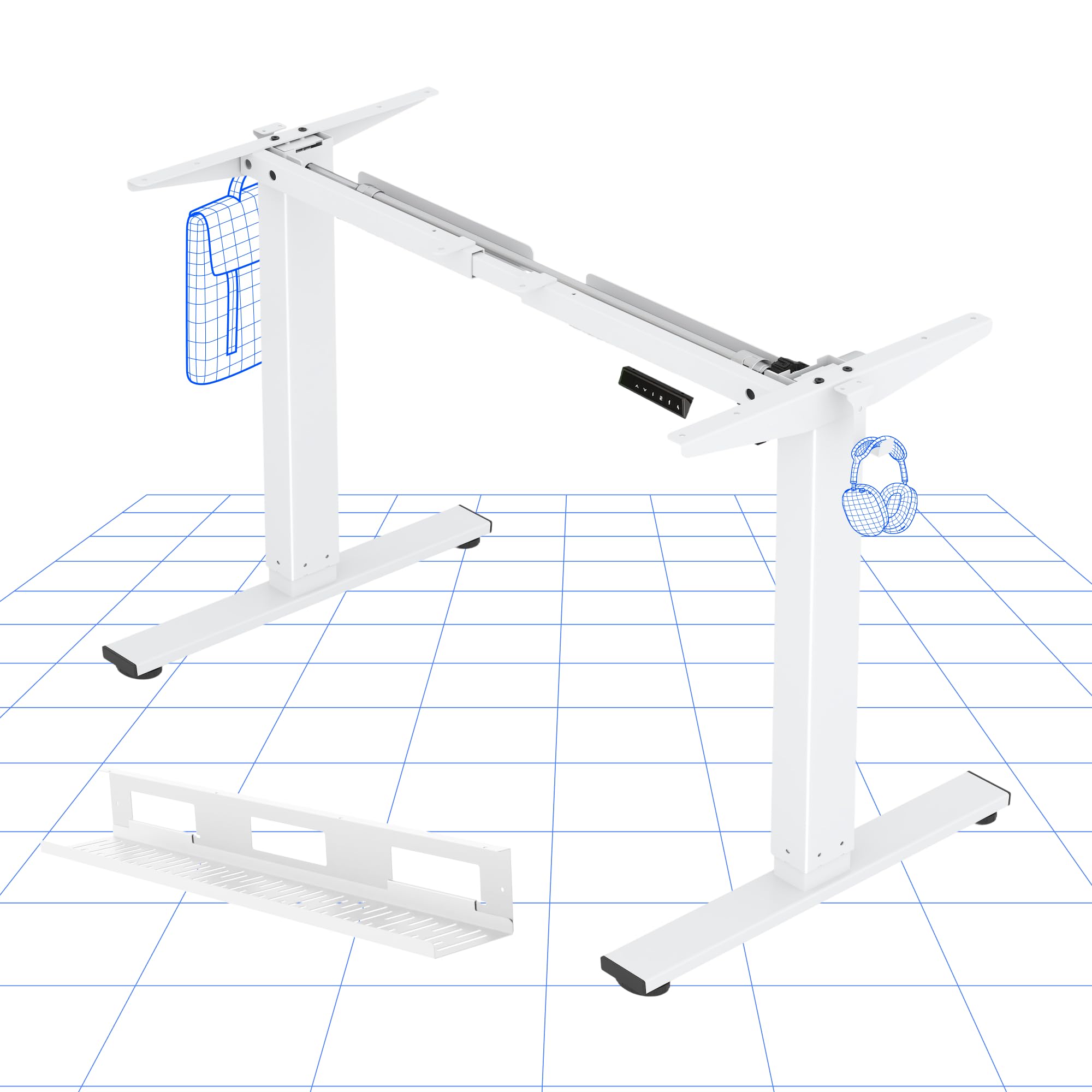 FLEXISPOT Höhenverstellbarer Schreibtisch Rahmen mit Kabelkanal - Ergonomischer Elektrischer Sitz-Steh Tisch für Home Of